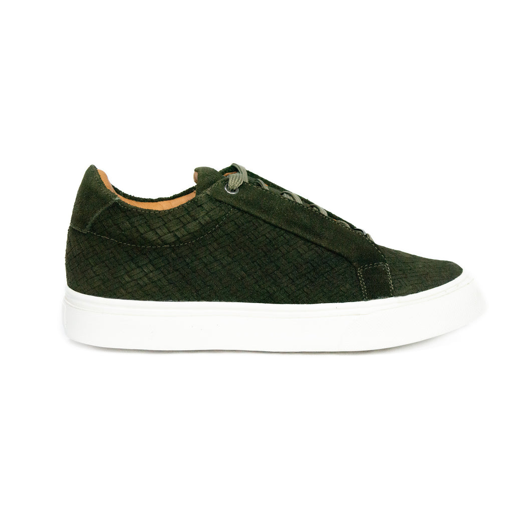 TENIS MONACO CUERO TIPO GAMUZA VERDE - ENVÍO GRATIS