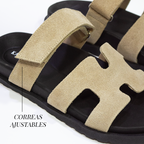 SANDALIA INVICTUS CUERO GAMUZA TAUPE