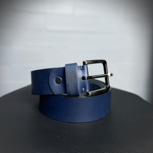 CINTURÓN CUERO AZUL